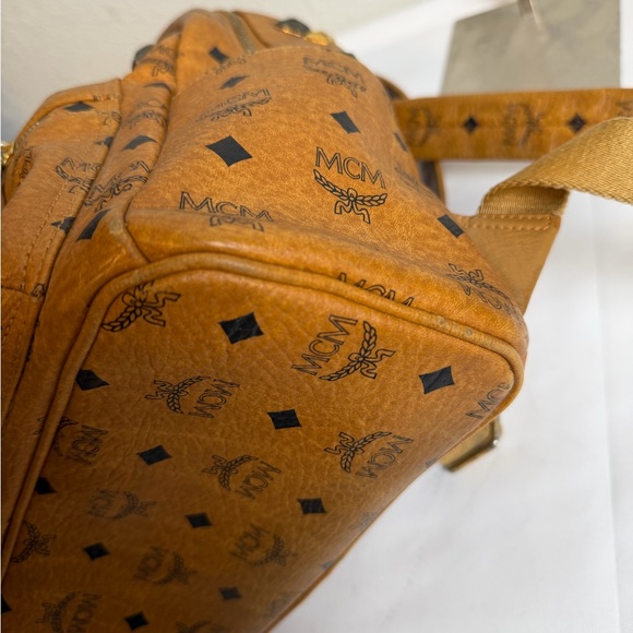 MCM Brown Backpack with Gold and Silver Studs - Picture 5 of 10
